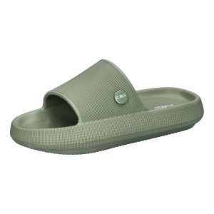 Klapki sportowe damskie CMP Ruby Slipper wygodne zielone. Zielone klapki CMP, bez wzorów, z materiału, bez obcasa. Za 79,00 zł.