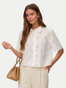 Vero Moda Koszula Eliza 10342754 Biały Regular Fit. Białe koszule Vero Moda, xs, bez wzorów, z bawełny, bez kołnierzyka, bez ramiączek. Za 159,99 zł.