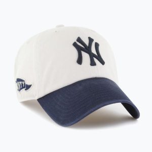 Czapka z daszkiem 47 Brand MLB New York Yankees Grand Stand CLEAN UP. Brązowe czapki 47 Brand, bez wzorów. Za 119,99 zł.