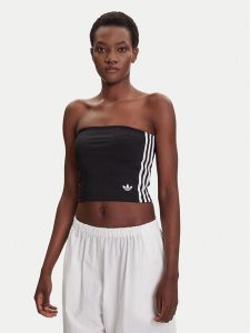 Adidas Top adicolor 3-Stripes JX7717 Czarny Slim Fit. Czarne topy ADIDAS, s, bez wzorów, z syntetyku, bez kołnierzyka, bez ramiączek. Za 99,99 zł.