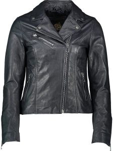 Apple of Eden Skórzana kurtka w kolorze granatowym rozmiar: 38. Niebieskie kurtki Apple of Eden, bez wzorów, z materiału, bez kaptura. Za 500,99 zł.