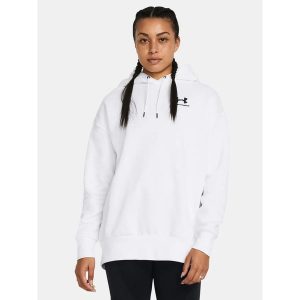 Bluza fitness damska UNDER ARMOUR Icon Fleece Oversized Hoodie z kapturem. Czarne bluzy Under Armour, s, bez wzorów, z kapturem. Za 189,99 zł.