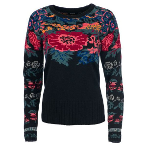 Desigual Sweter Damski Tulipan L, Czarny. Swetry klasyczne marki Desigual. W wyprzedaży za 414,00 zł.