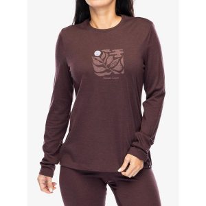 Bluza termiczna damska Odlo Merino 200 Nature Lover TS Crew Neck LS. Brązowe bluzy ODLO, l, bez wzorów, bez kaptura. Za 329,99 zł.