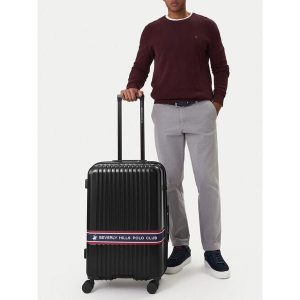 Walizka średnia Beverly Hills Polo Club. Czarne walizki Beverly Hills Polo Club, bez wzorów, średnie. Za 359,99 zł.