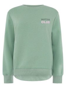 Zwillingsherz Bluza "Matcha Morning" w kolorze zielonym rozmiar: L/XL. Zielone bluzy Zwillingsherz, l, bez wzorów, bez kaptura. Za 173,45 zł.