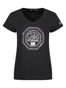 Geographical Norway Koszulka "Jocto" w kolorze czarnym rozmiar: S. Czarne bluzki Geographical Norway, s, bez wzorów, z bawełny, bez kołnierzyka, bez ramiączek. Za 39,95 zł.