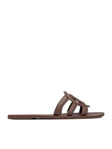 Nine West Klapki CEO-CT1120 Brązowy. Brązowe klapki Nine West, bez wzorów, z materiału, bez obcasa. Za 89,99 zł.