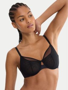 Triumph Biustonosz z fiszbiną Comfort Contour 10226401 Czarny. Czarne biustonosze Triumph, bez wzorów, z syntetyku. Za 179,99 zł.