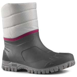Buty turystyczne śniegowce damskie Quechua SH100 Warm Mid wodoodporne. Czerwone buty trekkingowe QUECHUA, bez zapięcia. Za 79,99 zł.