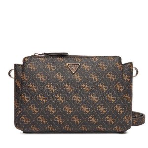 Torebka Guess. Brązowe listonoszki Guess, z aplikacjami, bez dodatków. Za 389,99 zł.