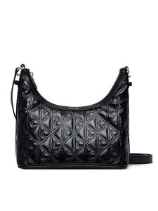 Calvin Klein Torebka Emblem Aop Debossed Shoulder Bag LV04F3874G Czarny. Czarne torebki klasyczne Calvin Klein, bez wzorów, ze skóry, bez dodatków. Za 529,99 zł.