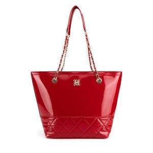 Torebka Nine West. Czerwone shopper bag Nine West, bez wzorów, bez dodatków. Za 229,99 zł.