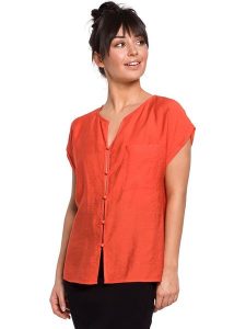 Be Wear Bluzka w kolorze pomarańczowym rozmiar: XXL. Pomarańczowe bluzki Be Wear, xxl, bez wzorów, bez kołnierzyka, bez ramiączek. Za 105,38 zł.