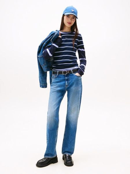 TOMMY JEANS Dżinsy - Slim fit - w kolorze niebieskim rozmiar: W30/L32. Niebieskie jeansy Tommy Jeans, z aplikacjami, z jeansu. Za 284,82 zł.