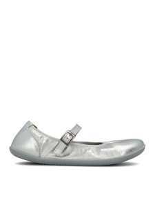 Groundies Skórzane buty "Amber 2.0" w kolorze srebrnym do chodzenia na boso rozmiar: 41. Szare balerinki Groundies, bez wzorów, ze skóry, bez obcasa, bez zapięcia. Za 209,95 zł.
