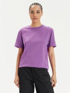 Champion T-Shirt 117207 Fioletowy Oversize. Fioletowe t-shirty Champion, s, bez wzorów, z bawełny, bez kołnierzyka, bez ramiączek. Za 79,99 zł.