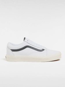 Vans Skórzane sneakersy "Old Skool" w kolorze biało-czarnym rozmiar: 44,5. Białe trampki Vans, bez wzorów, bez zapięcia. Za 238,95 zł.