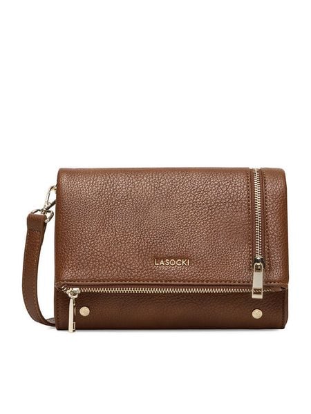 Lasocki Torebka LSK-K-028-06 Brązowy. Brązowe listonoszki Lasocki, bez wzorów, z materiału, bez dodatków. Za 169,99 zł.