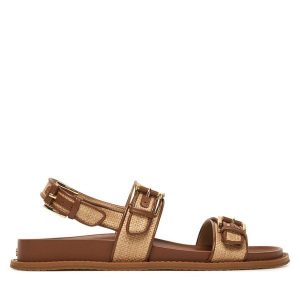 Sandały MICHAEL Michael Kors. Brązowe sandały MICHAEL Michael Kors, bez wzorów, bez obcasa, na płaskiej podeszwie, bez zapięcia. Za 596,99 zł.