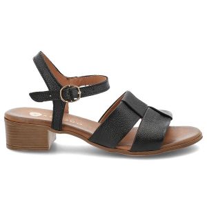 Czarne Sandały Armodo Eleganckie Obuwie Damskie. Czarne sandały Armodo, bez wzorów, ze skóry, bez obcasa, na obcasie, bez zapięcia. Za 299,00 zł.