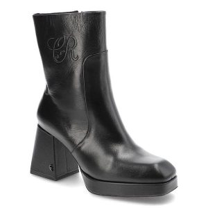 Czarne Botki Carinii Eleganckie Skórzane Buty Na Obcasie. Czarne botki Carinii, bez wzorów, ze skóry, bez obcasa, na obcasie, bez zapięcia. Za 379,00 zł.