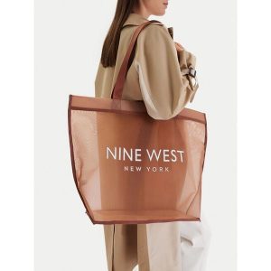 Torebka Nine West. Brązowe shopper bag Nine West, bez wzorów, bez dodatków. Za 79,99 zł.