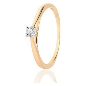 Zjawiskowy Złoty Pierścionek - złoto żółte 585, Brylant 0,12ct. Pierścionki marki W.KRUK. Za 2 090,00 zł.