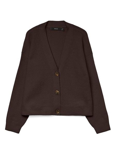 Vero Moda Kardigan w kolorze ciemnobrązowym rozmiar: XS. Brązowe kardigany Vero Moda, z materiału. Za 61,02 zł.