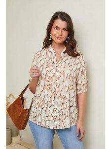 Curvy Lady Bluzka w kolorze beżowym rozmiar: 44/46. Brązowe bluzki Curvy Lady, bez wzorów, klasyczne, bez kołnierzyka, bez ramiączek. Za 65,85 zł.