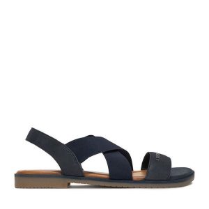 Sandały Lasocki. Niebieskie sandały Lasocki, bez wzorów, bez obcasa, na płaskiej podeszwie, bez zapięcia. Za 139,99 zł.