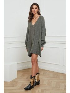 Joséfine Sweter "Mantoue" w kolorze khaki rozmiar: L. Brązowe swetry oversize Joséfine, l, bez wzorów, z kaszmiru, bez ramiączek. Za 208,83 zł.