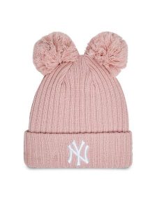 New Era Czapka Wmns Double Pom Nyy 60364289 Różowy. Czerwone czapki New Era, bez wzorów. Za 99,99 zł.