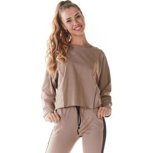 Krótka Bluzka z Surowymi Wykończeniami - Beżowa. Brązowe bluzki Infinite You, l, bez wzorów, z bawełny, bez kołnierzyka, bez ramiączek. Za 154,90 zł.