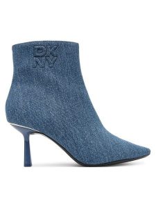 DKNY Botki K3522709 Niebieski. Niebieskie botki DKNY, bez wzorów, z materiału, bez obcasa, na szpilce, bez zapięcia. Za 529,99 zł.
