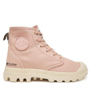 Trapery Palladium. Czerwone buty zimowe Palladium, bez obcasa, bez zapięcia. Za 349,99 zł.