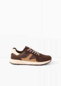 Sneakersy w stylu retro. Brązowe buty sportowe bonprix, bez wzorów, bez zapięcia. Za 129,99 zł.