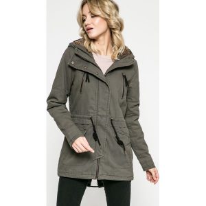 Only - Parka. Szare kurtki marki ONLY, l, z bawełny, z kapturem. W wyprzedaży za 239,90 zł.