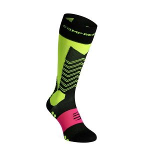 Skarpety skiturowe Compressport Ski Mountaineering Full Socks. Żółte skarpetki Compressport, bez wzorów. Za 161,99 zł.