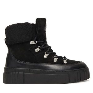 Trzewiki Gant. Czarne botki GANT, bez wzorów, bez obcasa, na płaskiej podeszwie, bez zapięcia. Za 599,99 zł.