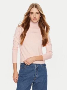Guess Jeans Golf W4BR15 Z3HO2 Różowy Regular Fit. Czerwone golfy Guess Jeans, z aplikacjami, z jeansu. Za 179,99 zł.