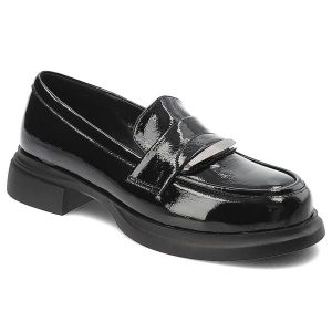 Czarne Półbuty S.Barski Eleganckie Mokasyny Damskie. Czarne półbuty S.BARSKI, na lato, bez wzorów, z materiału, bez obcasa, bez zapięcia. Za 237,99 zł.