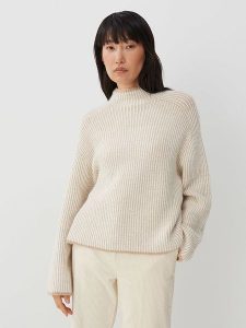 Someday Sweter w kolorze beżowym rozmiar: 42. Brązowe swetry oversize someday., bez wzorów, z wełny, bez ramiączek. Za 193,24 zł.