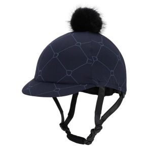 Czapka na kask jeździecki QHP Liora. Niebieskie czapki QHP, bez wzorów, z elastanu. Za 133,00 zł.