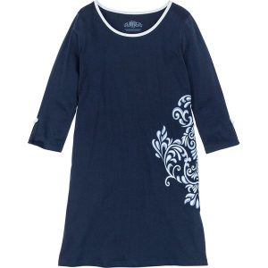 Koszula nocna, bawełna organiczna bonprix ciemnoniebieski z nadrukiem. Koszule nocne marki bonprix. Za 44,99 zł.