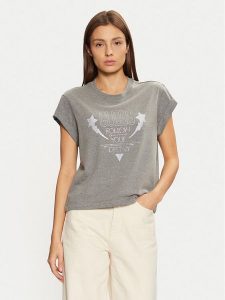 Guess T-Shirt W5RI06 I3Z14 Szary Regular Fit. Szare t-shirty Guess, m, z aplikacjami, z bawełny, bez kołnierzyka, bez ramiączek. Za 129,99 zł.