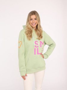Zwillingsherz Bluza "Alissa Heart" w kolorze jasnozielonym rozmiar: S/M. Zielone bluzy Zwillingsherz, m, bez wzorów, z bawełny, z kapturem. Za 221,95 zł.