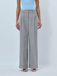 LeGer Spodnie "Jale" w kolorze szarym rozmiar: 38. Szare spodnie z wysokim stanem LeGer, bez wzorów, z materiału, z podwyższonym stanem. Za 217,99 zł.