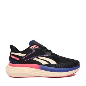 Buty do biegania Reebok. Czarne buty sportowe Reebok, bez wzorów, bez zapięcia, do biegania. Za 249,99 zł.