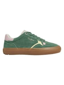 Pepe Jeans FOOTWEAR Skórzane sneakersy "Travis Retro" w kolorze zielonym rozmiar: 37. Zielone trampki Pepe Jeans FOOTWEAR, bez wzorów, z jeansu, bez zapięcia. Za 115,24 zł.